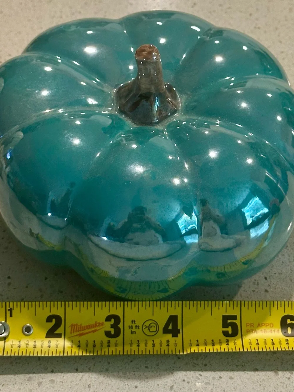 Hobby Lobby Shiny Teal Ceramic Pumpkin